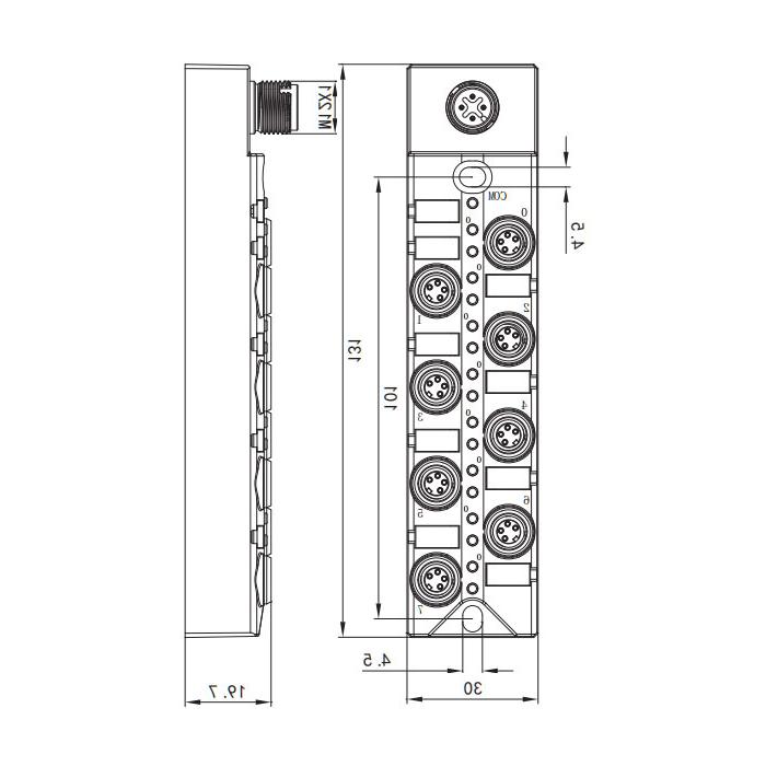 M8 interface, IO-Link Hub, 16DI, NPN, 00B511